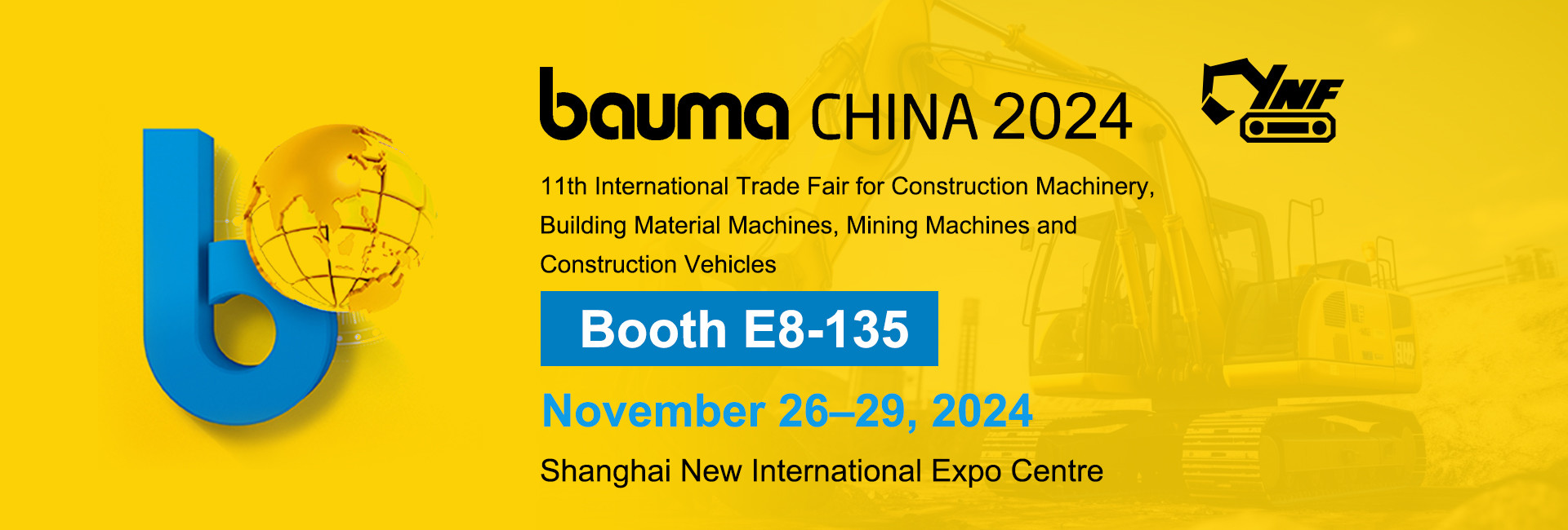 Últimos blogs da empresa sobre Estamos entusiasmados em anunciar que a YNF irá apresentar as nossas peças de escavadeiras premium na *bauma China Shanghai 2024*!
