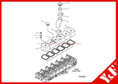 comprar A máquina escavadora de KOMATSU parte o motor do TAMPÃO 6D102 da MANGUEIRA 6130-12-8610 da GAXETA 6130-12-8720 de PC200-7 6732-11-8181 online manufacture