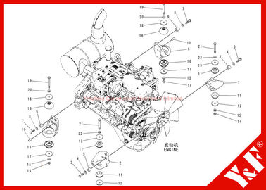 comprar Montagem de motor da máquina escavadora PC200-8/amortecedor de borracha 20Y-01-12 20Y-01-12222 do coxim do motor online manufacture