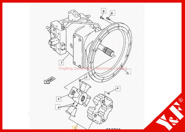 O acoplamento da máquina escavadora do Jcb Js220 para o grupo da movimentação da bomba Jrj0213 hidráulica conecta o motor
