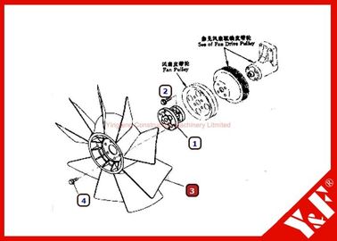 600-625-7620 peças da máquina escavadora de KOMATSU, lâmina do ventilador de refrigeração PC200-6