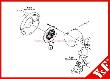 A máquina escavadora personalizada de KOMATSU parte PC200-6 o motor do amortecedor 20Y-01-11112 6D102